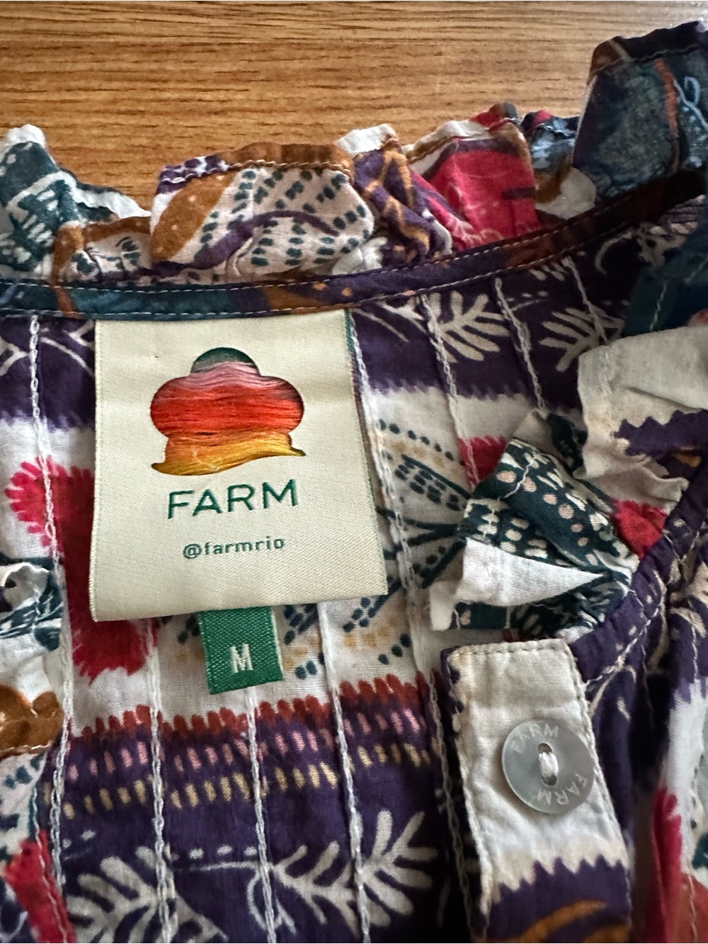FARM Rio Button Up Blouse M - Picture 12 of 13